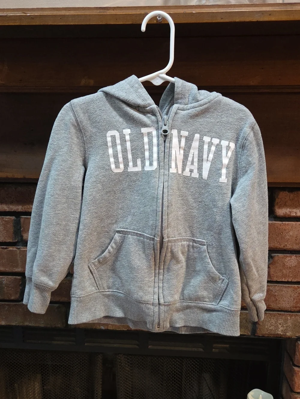 Old Navy Light Gray Kids Zip Hoodie with Logo